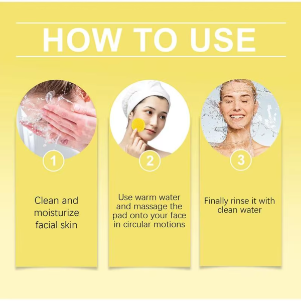 Turmeric Kojic Acid Facial Exfoliating Cleansing Pad Lemon Deeply Cleansing Skin Brightening Whitening Cotton Pad Face Skin Care - Image 7