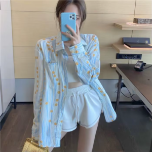 Long Sleeved Sunscreen Chic Mid Length Shirt Spring Autumn New Lazy Style Casual Loose Slimming Tops Fashion Clothes for Women