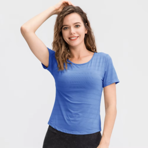 Summer Casual T-Shirts Quick Dry Outdoor Running Athletic T Shirts Tops Breathable Yoga Tops Women Gym Tops